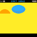 A floating blue eye requests $20 be made into $15.21 change. A set of orange hands offers up the difference.