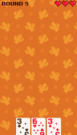 Cards are thrown up and shot in quick order and the combined total is tallied to be 18. "Miss!" appears.