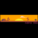 A swordsman silhouetted by the sun fights past screens of gunslingers.